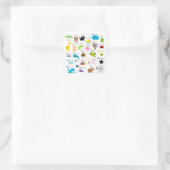 Sticker Carré Alphabet avec des images et des lettres d'animaux (Sac)