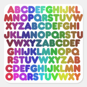 Sticker Carré Alphabet coloré pour un enseignant