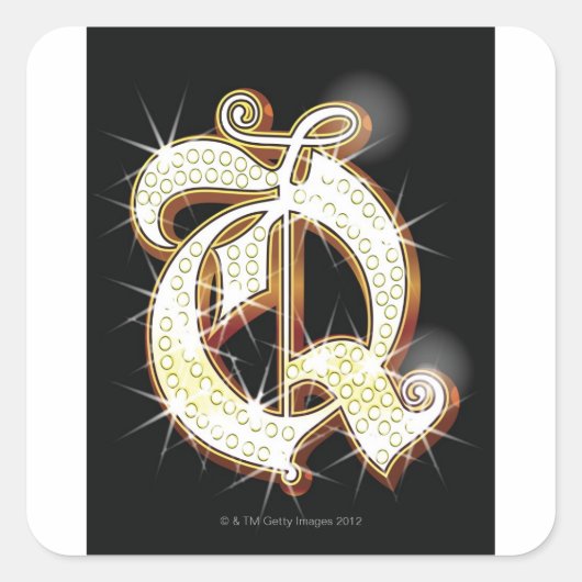 Sticker Carré Alphabet Q (Devant)