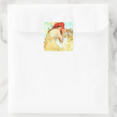 Sticker Carré Alphonse Mucha Art Nouveau Été (Sac)