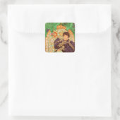 Sticker Carré Alphonse Mucha Prince et Dragon (Sac)