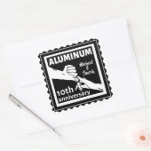 Sticker Carré ALUMINUM cadeau traditionnel 10e anniversaire mari (Enveloppe)