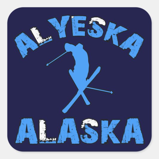 Sticker Carré Alyeska, Alaska (Devant)