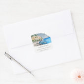 Sticker Carré Amalfi Coast Italy Watercolor Landcape Adresse (Enveloppe)