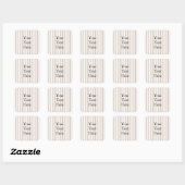 Sticker Carré Amande & Rayures Blanches (Feuille)