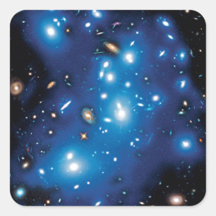 Sticker Carré Amas de galaxies Abell 2744, photo spatiale de Pan