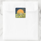 Sticker Carré AMATÉRASU, GODDESS SOLEIL, vert jaune noir (Sac)