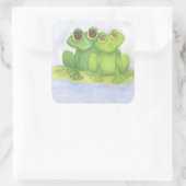 Sticker Carré Amateurs adorables de grenouilles (Sac)