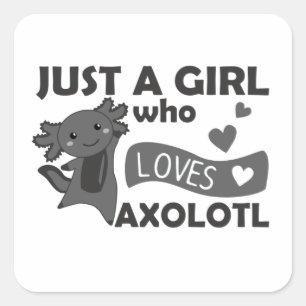 Sticker Carré Amateurs Axolotl Animaux Douces Pour Filles Carré