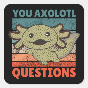 Sticker Carré Amateurs Axolotl Animaux doux Enfants Axolotl Carr