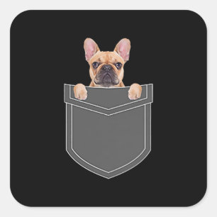 Sticker Carré Amateurs de chiens Chien-taureau français dans mo