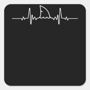 Sticker Carré Amateurs de requins Coeur des requins Animaux d'Oc