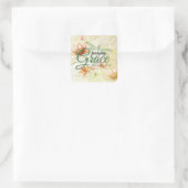 Sticker Carré Amazing Grace Flowers and dragonfly  (Sac)