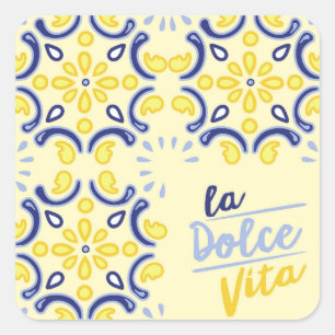 Sticker Carré Ambiance de vie italienne