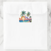 Sticker Carré Ambiance Estivale (Sac)