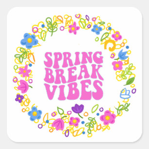 STICKER CARRÉ AMBIANCE VACANCES DE PRINTEMPS 2026