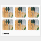 Sticker Carré Amedeo Modigliani - Cyprès et maisons à Cagnes (Feuille)