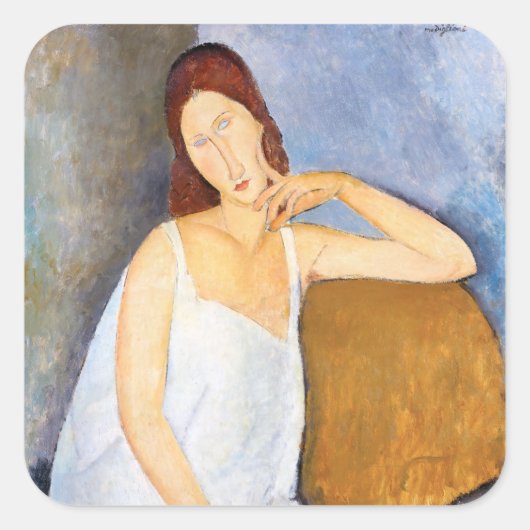 Sticker Carré Amedeo Modigliani - Jeanne Hebuterne (Devant)