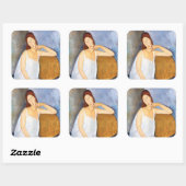 Sticker Carré Amedeo Modigliani - Jeanne Hebuterne (Feuille)