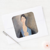 Sticker Carré Amedeo Modigliani - Jeune femme en bleu (Enveloppe)