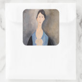 Sticker Carré Amedeo Modigliani - Jeune femme en bleu (Sac)