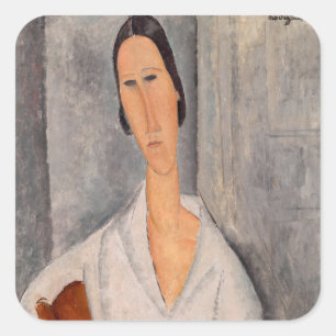 Sticker Carré Amedeo Modigliani - Madame Hanka Zborowska Leaning