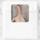 Sticker Carré Amedeo Modigliani - Madame Hanka Zborowska Leaning (Sac)