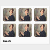 Sticker Carré Amedeo Modigliani - Portrait de Dedie Hayden (Feuille)