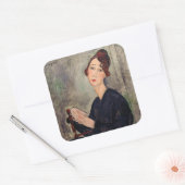 Sticker Carré Amedeo Modigliani - Portrait de Dedie Hayden (Enveloppe)