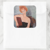 Sticker Carré Amedeo Modigliani - Robe de soirée pour filles rou (Sac)