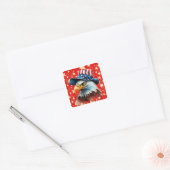 Sticker Carré American Eagle Flag (Enveloppe)