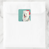 Sticker Carré American Eskimo Samoyé mignon Chien Chien Chien Ch (Sac)