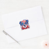Sticker Carré American Flag Dog Head Art (Enveloppe)