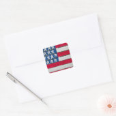 Sticker Carré American Flag Painted On Wooden Pallet (Enveloppe)