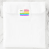 Sticker Carré American Flag Rainbow Lesbienne Gay pride (Sac)