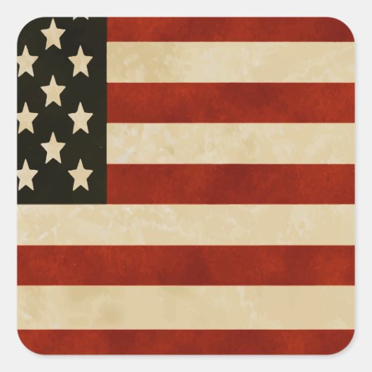 Sticker Carré American Flag Red White and Blue Pride (Devant)