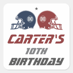 Sticker Carré American Football Navy Rouge, n'importe quel âge f