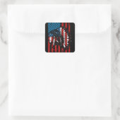 Sticker Carré American Indian Roots US Flag Indigenous Native Am (Sac)