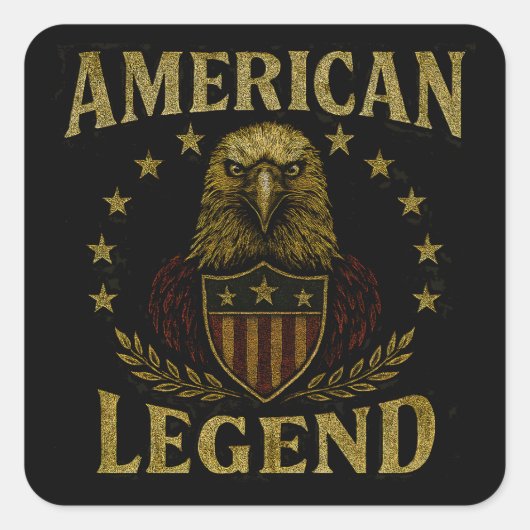 Sticker Carré American Legend – USA Heritage Pride Bold (Devant)