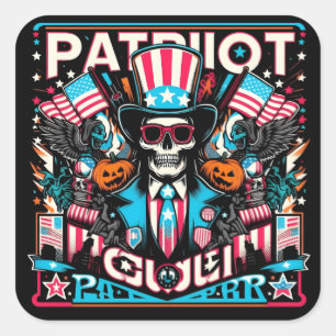 Sticker Carré American Spirit Festival in Pop Art Style