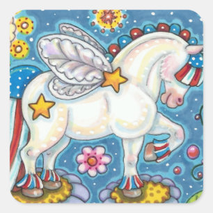 Sticker Carré AMÉRICANA WHIMSYNICKER PATRIOTIQUE PONY Imaginaire