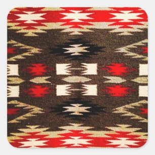 Sticker Carré Amérindien Tribal Design Imprimer