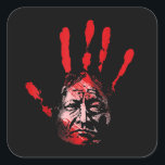 Sticker Carré Amérindiens Red Hand Indien T<br><div class="desc">Amérindien Red Hand Indien</div>