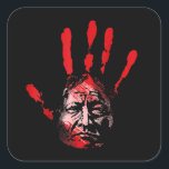 Sticker Carré Amérindiens Red Hand Indien T<br><div class="desc">Amérindien Red Hand Indien</div>