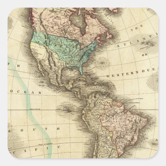 Sticker Carré Amérique 5 (Devant)