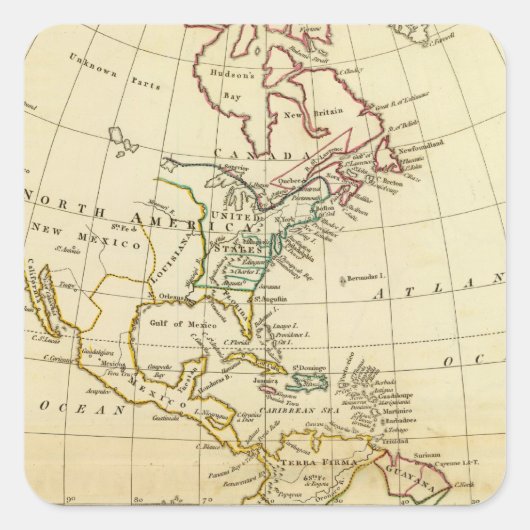 Sticker Carré Amérique 7 (Devant)