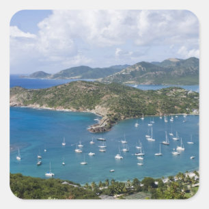 Sticker Carré Amérique du Nord, Caraïbes, Antigua. anglais