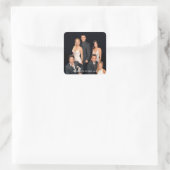 Sticker Carré AMIS™ | Groupe en noir et blanc (Sac)