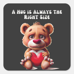 Sticker Carré Amis ours en peluche câlins