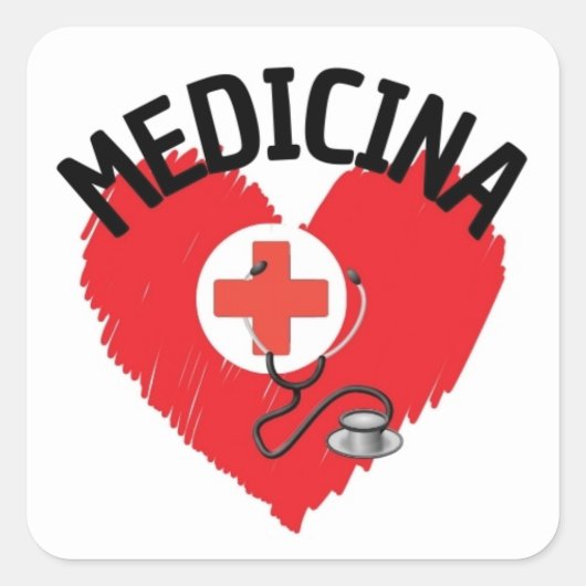 Sticker Carré Amo Medicina (Devant)